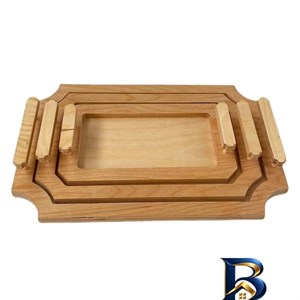 سینی چوبی مدل مستطیل کد NK۱۳ مجموعه ۳ عددی اصل