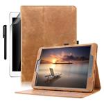 Galaxy Tab S3 9.7 Case, BoriYuan Genuine Leather Multiple Viewing Angles Stand Folio Flip Cover with Auto Sleep/Wake Feature and Pen Holder for Galaxy Tab S3 Tablet(9.7 inch), Brown