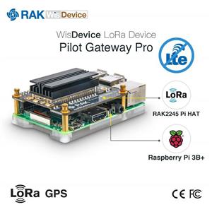 RAK7243 Pilot Gateway Pro LoRa Gateway RAK831 Upgrade, for PoC Raspberry Pi 3B+, RAK2245 Pi HAT 915MHz 
