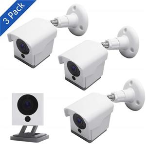 Wyze Cam Outdoor Mount, Upgraded Weatherproof Wall Mount for Wyze Cam 1080p HD Camera, Weather Proof 360 Degree Protective Adjustable Blink Mounting Bracket(White 3 Pack)