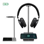 Wireless Charger, MWAY Charging Headphone Stand Aluminum+ Acrylic Headset Holder for All Headphones Size,High Speed Galaxy S8/S8+/Note 8 5 S7/LG/HTC/iPhone 8/8Plus/X 