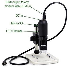 Mustcam 1080P Full HD Digital Microscope, HDMI Microscope, 10x-220x magnification, to Any Monitor/TV with HDMI-In, Photo Capture, Micro-SD Storage, PC supported too 