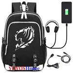 YOYOSHome Luminous Japanese Anime Cosplay Daypack Bookbag Laptop Bag Backpack School Bag with USB Charging Port (Fairy Tail 2)