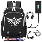 YOYOSHome Luminous Japanese Anime Cosplay Daypack Bookbag Laptop Bag Backpack School Bag with USB Charging Port (The Legend of Zelda 2)