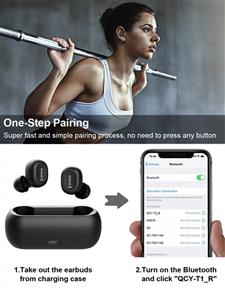 ایرپاد شیائومی مدل QCY Wireless Earbuds Bluetooth 5.0 3D Stereo Sound True Headphones with Built in Microphone Instant Pairing Earphones Portable Charging Case for iPhone Android 