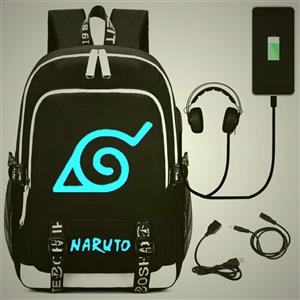 کیف و کاور لپ تاپ YOYOSHome Luminous Japanese Anime Cosplay Daypack Bookbag Laptop Bag Backpack School Bag with USB Charging Port (Naruto 1)