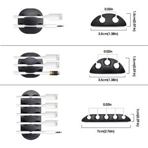 Wire Clips Cable Protector,GIM 10pack Cable Clips Desktop Cord Organizer,Cable Management, Wire Holder System, Multipurpose Silicone Adhesive Cord Hooks For TV Home, Office, Cubicle, Car, Desk 