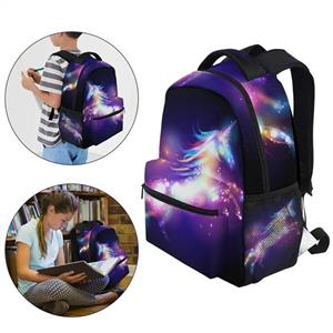 ZZKKO Rainbow Unicorn Abstract Art Boys Girls School Computer Backpacks Book Bag Travel Hiking Camping Daypack 