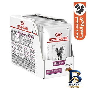 پوچ گربه رویال کنین مدل رنال مرغ وزن ۸۵ گرم بسته ۱۲ عددی