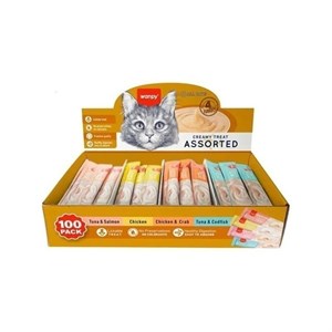 بستنی گربه ونپی مدل Assorted Mix Pack وزن ۱۴ گرم بسته ۱۰۰ عددی