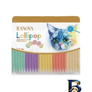 تشویقی گربه رانووا مدل Freeze Dried Lollipops با طعم میکس وزن 1.4 گرم بسته ۲۵ عددی