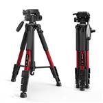 ZOMEI Z666RED Camera Compact Travel Tripod with Pan Head and Quick Release Plate, Aluminum Lightweight Camera Tripod with Carry Case for Canon Sony Nikon DSLR Cameras, Red