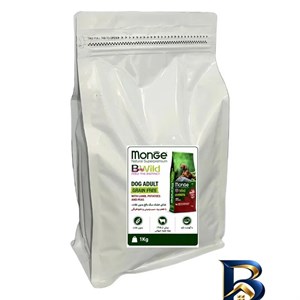 غذای خشک سگ بالغ مونژه مدل Grain Free با طعم بره و سیب زمینی نخود فرنگی وزن 1 کیلوگرم