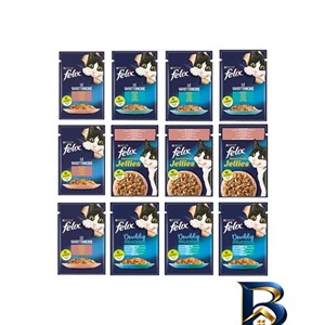 پوچ گربه فلیکس مدل Doubly Delicious با طعم میکس بسته ۱۲ عددی
