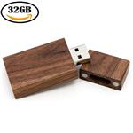 Wood Flash Drive 32GB, EASTBULL USB 2.0 High Speed Walnut Wood USB Thumb Drives Memory Stick Pen Stick (1pcs-Brown)