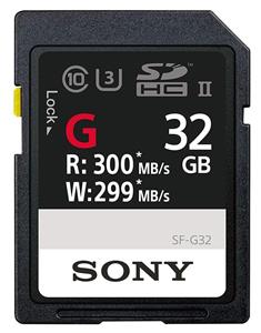Sony SF-G32/T1 High Performance 32GB SDHC UHS-II Class 10 U3 Memory Card with Blazing Fast Read Speed up to 300MB/s 
