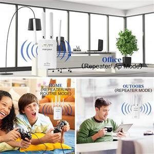 WiFi Range Extender Signal Adapter with 4 External Antenna Repeater for 2.4GHz and 300Mbps High Speed Wi-fi Booster 