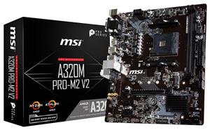 MSI ProSeries AMD A320 Ryzen 1st and 2ND Gen AM4 DDR4 HDMI DVI VGA M.2 USB 3 Micro-ATX Motherboard (A320M PRO-M2 V2)