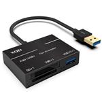 XQD/SD Card Reader Adapter, USB 3.0 Dual Slot Flash Memory Card Reader Connector High Speed 5Gbps Write SD(HC/XC), Sony G Series, Lexar USB Mark Card, Compatible with Windows/Mac OS System