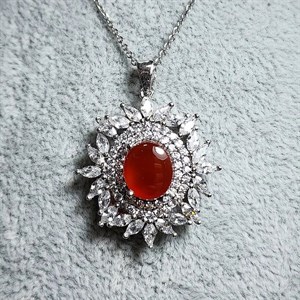 گردنبند عقیق سرخ یمنی زنانه