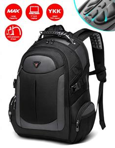 YESO Travel Laptop Backpack for Women and Men, Extra Large Capacity Heavy Duty TSA Friendly Durable 17 Inch Laptop Backpack, Water Resistant Big School, College, Business Computer Bookbag - Black