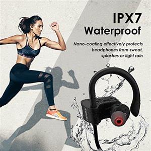 Mpow Flame Bluetooth Headphones Waterproof IPX7 Wireless Earbuds Sport Richer Bass HiFi Stereo in Earphones Case 9 Hrs Playback Noise Cancelling Microphone Comfy Fast Pairing Gray 