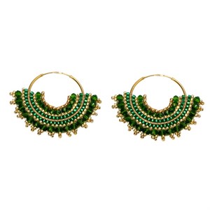 گوشواره طلا 18 عیار میوکی مدل زمرد کالکشن سنگ ها 