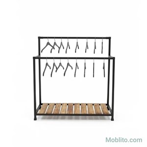رگال و آویز لباس دو میله با کفی چوبی مدل آلبرت (Albert)