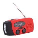 Zerodis Emergency Weather Radio Hand Crank Self-Powered AM/FM Solar Radio Portable Emergency Phone Charger Bank with 3 LED Flashlight(Red)