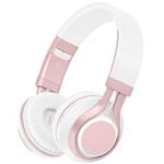 Wireless Headphones, HiFi Stereo Bluetooth Headphones with Mic, Lightweight Foldable Headset, Soft Protein Earmuffs, Support TF Card & FM Radio Wired Mode for PC TV Travel Kids Girls Women (Rose Gold)