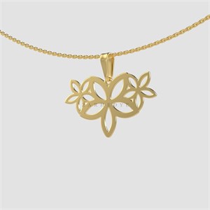 آویز طلا گل پنج پر کد 06 