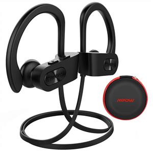 هندزفری هدست هدفون Mpow Flame Bluetooth Headphones Waterproof IPX7, Wireless Earbuds Sport, Richer Bass HiFi Stereo in-Ear Earphones w/Case, 7-9 Hrs Playback, Noise Cancelling Microphone (Comfy & Fast Pairing), Black