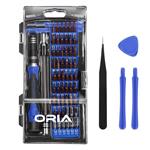 ORIA Screwdriver Set, 64 in 1 Precision Screwdriver Kit with 56 Bits, Magnetic Driver Kit, Professional Repair Tool Kit, Flexible Shaft for iPhone 8, 8 Plus, Smartphone, Game Console, Tablet, Blue