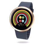 MyKronoz ZeRound2 Smartwatch with Circular Color Touchscreen and Smart Notifications, Swiss Design, iOS and Android - Pink Gold/Blue