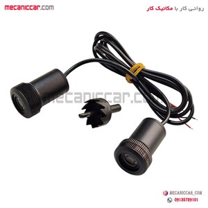 لوگو زیر درب (چراغ ولکام لایت) با مته گرد بر سمند و دنا (اسب ابی)