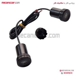 لوگو زیر درب (چراغ ولکام لایت) با مته گرد بر پژو 405 و پارس (شیر سفید)