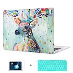 MacBook Air 13 inch Case 2018 Release A1932, Mektron Soft Touch Shell Cover Hard Case with Keyboard Cover & Screen Protector for MacBook Air 13 inch with Retina Display, Colorful Deer