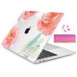 Dongke MacBook Air 13 Inch Case A1932 2019 2018 Compatible Touch ID Retina Display 3 in 1 Bundle, Hard Shell & Keyboard Cover Set (Art Flower)