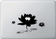 Yadda-Yadda Design Co. The Lotus Pond - MacBook or Laptop Decal (7.5" w x 4.5" h) (Color Variations Available) (Black)