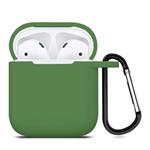 ZALU Compatible for AirPods Case with Keychain, Shockproof Protective Premium Silicone Cover Skin for AirPods Charging Case 2 & 1 (AirPods 1, Grass Green)