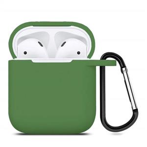 ZALU Compatible for AirPods Case with Keychain Shockproof Protective Premium Silicone Cover Skin Charging 2 1 Grass Green 