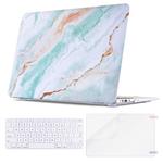TeenGrow MacBook Air 13 Inch Case Plastic Hard Protective Smooth MacBook Shell Case with Keyboard Cover & Screen Protector for MacBook Air 13" (Model:A1369 and A1466), Light Blue Marble