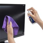 Screen Mom Screen Cleaner Kit for Laptop, Phone Cleaner, iPad, Eyeglass, LED, LCD, TV - Includes 2oz Spray and 2 Purple Cleaning Cloths