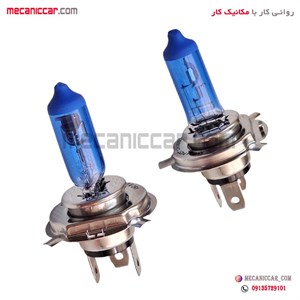 لامپ چراغ جلو سه خار وات بالا H4 12V 100/90W یخی ال 90 و پراید و پژو 405