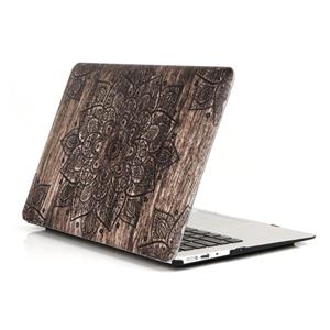 YMIX Plastic Cover Snap on Hard Protective Case for MacBook Air 13"(A1466 & A1369) , 01 Woodcut Lotus 