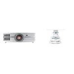 Optoma UHD60 4K Ultra High Definition Home Theater Projector & OCM818W-RU Low Profile Universal Ceiling Mount Projector Accessory