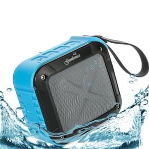 Wireless Bluetooth 4.1 Speaker by Gembonics, Best Shockproof Waterproof Shower Speakers with 10 Hour Rechargeable Battery Life, Powerful Audio Driver, Pairs with All Bluetooth Devices (Blue) 