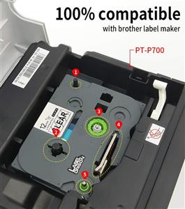 ریبون لیبل پرینتر برادر Tz131 Label Orison 2PK TZe Compatible with Brother Touch Tape TZ2 Standard Laminated PT D210 H100 1880 Black Clear Inch 12mm x 26.2ft 8m 