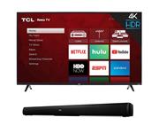 TCL 43S425 43 Inch 4K Ultra HD Smart Roku LED TV (2018) with TCL Alto 5 2.0 Channel Home Theater Sound Bar - TS5000
