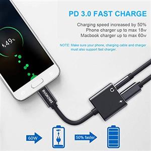 USB C to 3.5mm Headphone Adapter, RVOKOMS New Version 2-in-1 Type Audio and Fast Charging Converter Compatible for Pixel 3 3XL 2XL, iPad pro 2018, HTC, Essential Phone More Devices 